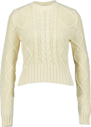 Zimmermann Roomwitte kabeltrui - Dames - Ronde hals truien - Beige - L - Truien & Vesten