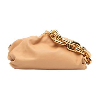 Bottega Veneta Pre-owned Clutches, female, Brown, Size: ONE SIZE Pre-owned Chain Detail Clutch