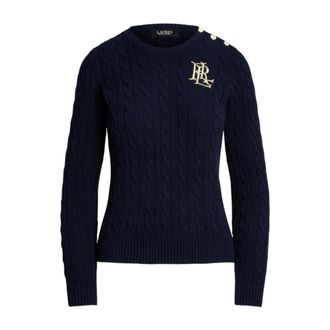 Ralph Lauren Round-neck Knitwear, female, Blue, Size: L Round-neck Knitwear