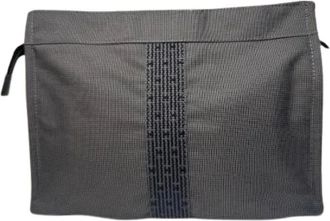 Herm&egrave;s Pre-owned Clutches, female, Gray, Size: ONE SIZE Pre-owned Leather Clutch