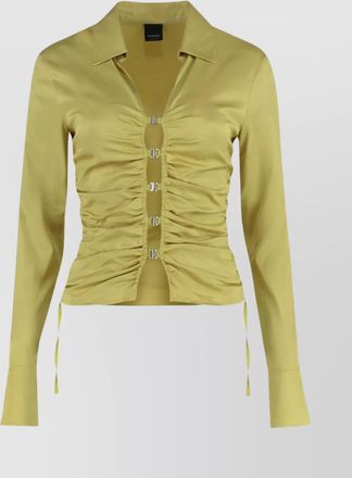 Pinko jersey shirt with gathered collar and buttons