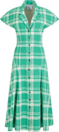 Rosie Assoulin Abito midi a quadri - Verde