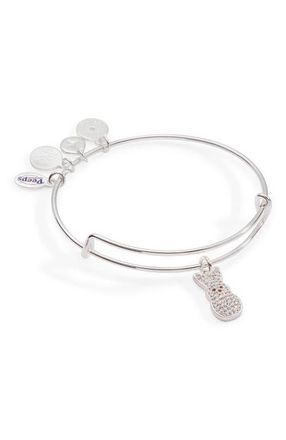 Alex and Ani Peeps Pave Crystal Bunny Charm Bangle Bracelet in Silver at Nordstrom