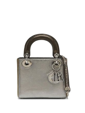 Dior mini Lady tote bag - Silver