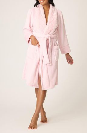 PJ Salvage Plush Brushed Robe in Ballet Pink at Nordstrom, Size X-Large