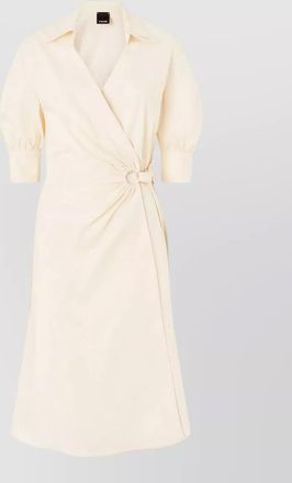Pinko stretch cotton wrap midi dress