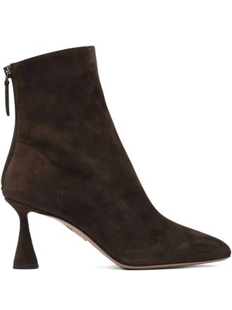 Aquazzura 75 mm Amore su&egrave;de enkellaarzen - Bruin