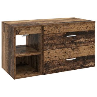 vidaXL Juego De Muebles De Ba&ntilde;o 2 Pcs Madera Envejecida Vidaxl