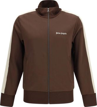 Palm Angels Classic Logo Track Top with High Collar and Zippered Pockets