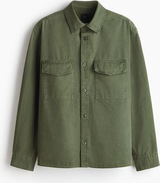 H&M Utility-Hemd in Regular Fit - Green