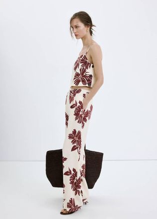 Mango Pantaloni stampa pinces grezzo - Donna - 38 - MANGO