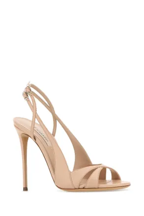 Casadei Womens Pink Leather Sandals Cipria Scarpe Con Tacco