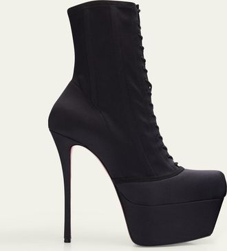 Christian Louboutin 160mm Pavlova Satin Platform Booties