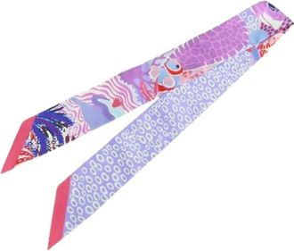 Herm&egrave;s Pre-owned Scarves, female, Multicolor, Size: ONE SIZE Pre-owned Under the Waves Twilly Scarf