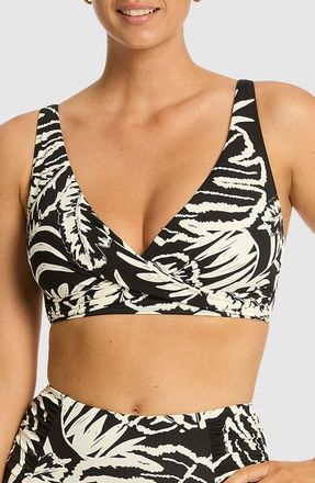Sea Level Australia Jungle Book Multifit Bikini Top in Black at Nordstrom, Size 12 Us