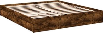 vidaXL Cama Con Cajones Madera De Ingenier&iacute;a Roble Ahumado 180x200 Cm Vidaxl