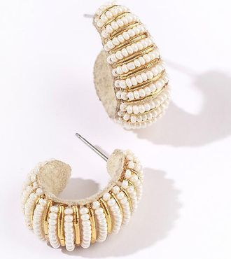 Deepa Gurnani Davon Beaded Hoop Earrings