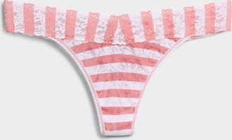 Hanky Panky Womens Printed stretch lace thong Nylon