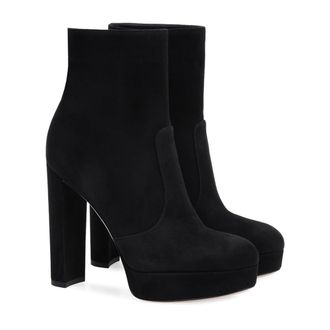 Generic Round Toe Block Heel Dress Ankle Boots for Women, Fashion Side Zipper Platform Heel Short Booties, Sexy Comfort Banquets Shoes Boot for Wedding Party,