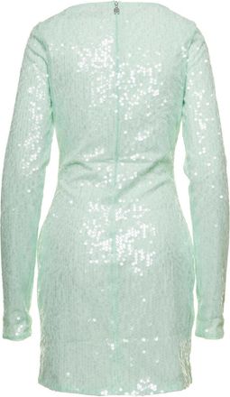 Rotate Womens Mini Green Dress With All-Over Sequins Recycled Polyester