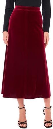 Vince Camuto Velvet A-Line Midi Skirt in Crimson at Nordstrom Rack, Size Small