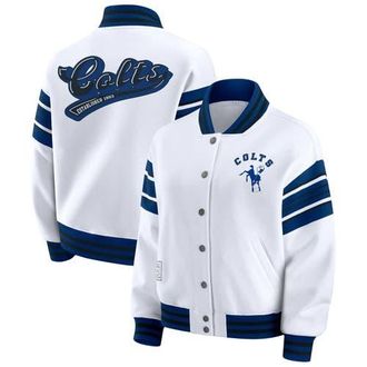 WEAR by Erin Andrews Womens WEAR by Erin Andrews White Indianapolis Colts Plus Size Full-Snap Fleece Sweatshirt Jacket at Nordstrom, Size 3X