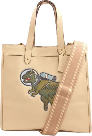 Coach Beige Leather Tote Bag (Pre-Owned)