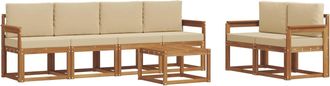 vidaXL Conjunto De Sof&aacute;s De Exterior 7 Uds. Natural Y Beige Vidaxl