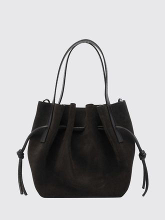 Yuzefi Scallop Suede Calfskin Mini Bucket Bag with Drawstring