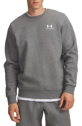 Under Armour Icon Fleece Crewneck Sweatshirt in Pitch Gray Medium at Nordstrom, Size Small