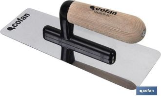 cofan Frattone in Acciaio INOX Lucido Manico in Legno Antiscottatura 240x100x0,6