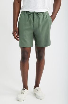 Mack Weldon Linen Blend Drawstring Shorts in Cactus at Nordstrom, Size Xx-Large