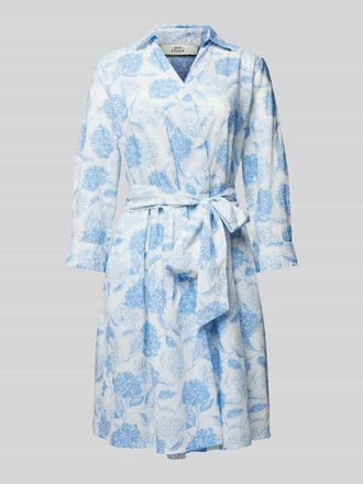 0039 Italy 0039 Italy Knielanges Kleid mit Bindeg&uuml;rtel Modell Jule in Hellblau, Gr&ouml;&szlig;e XL