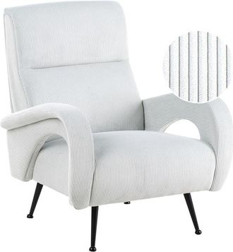 Beliani Beliani - Sill&oacute;n Tapizado Pana Estilo Retro Respaldo Bajo Verde Menta Svalov