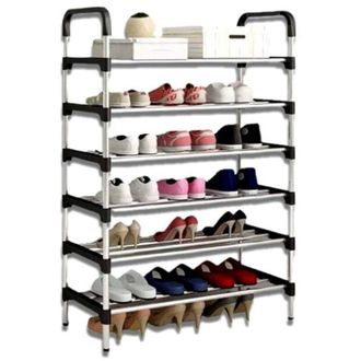 Trade Shop Trade Shop - Estante De 6 Estantes Del Estante Rack Organizador De Resistencia A La Salvaci&oacute;n Orden De Acero Zapatos Muebles