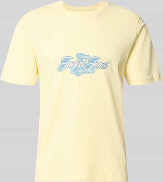 Jack & Jones Jack & Jones T-Shirt mit Label-Print Modell CASSIS in Hellgelb, Gr&ouml;&szlig;e XXL