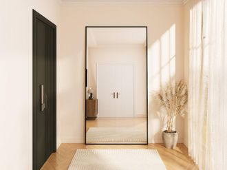 Vente-Unique Grande specchio rettangolare in alluminio L. 120 x H. 190 cm Nero - NIREVA