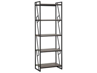 Beliani Estanter&iacute;a con 5 baldas 184 cm marr&oacute;n negro