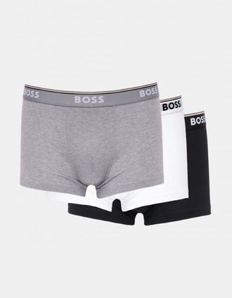 HUGO BOSS Mens BOSS Orange 3 Pack Mens Power Trunks NOS - White/Grey/Black 999 - Size: 37/36/32