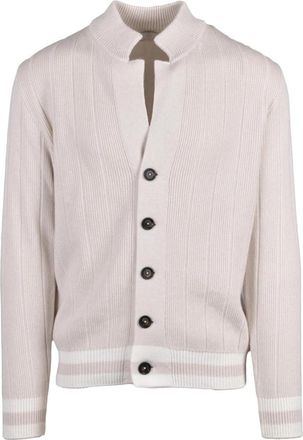 Eleventy Cardigan met knopen - Heren - Cashmere truien - Beige - XL - Kasjmier - Truien & Vesten