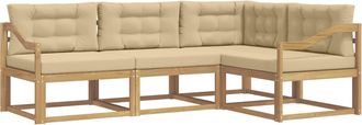 vidaXL Conjunto De Sof&aacute;s De Exterior 3 Uds. Y Beige Poli&eacute;ster Vidaxl