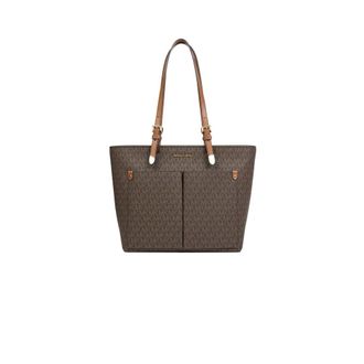 Michael Kors Tote Bags, female, Brown, Size: ONE SIZE Jet Set Travel Medium Double Pocket Tote