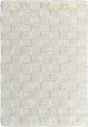 AFK Living Alfombra de algod&oacute;n reciclado tejida a mano beige 120 x 170 cm
