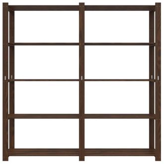 Berkfield Home Beautiful 5-Tier Storage Rack Brown 170x38x170 cm Solid Wood Pine | Size: 170 x 38 x 170 cm