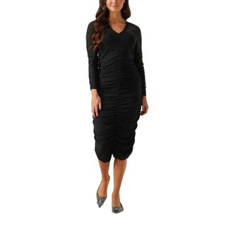 Co'Couture Zwarte Mesh Jurk - Dames - Casual kleedjes - Zwart - S - Kleedjes