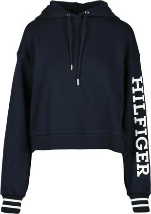 Tommy Hilfiger Sweatshirt - Dames - Hoodies - Blauw - L - Katoen - Hoodies & sweatvesten