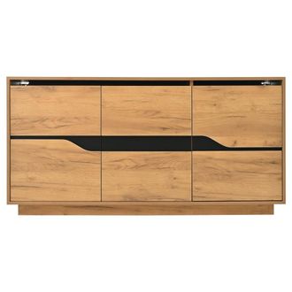 Urban Meuble Aparador industrial efecto madera y negro 3 puertas