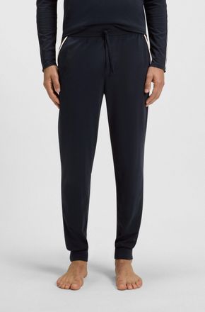 HUGO BOSS Pyjamahose BOSS Unique, Herren, Gr. XXL, N-Gr, blau (dunkelblau 403), Jersey, Obermaterial: 95% Baumwolle, 5% Elasthan, unifarben, lang, Hosen Pyjamah