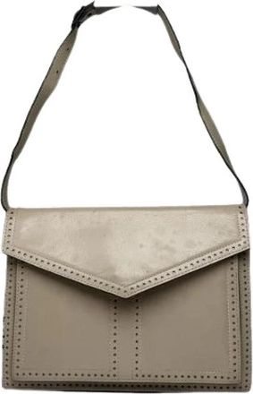 Saint Laurent Pre-owned Leren Schoudertas - Dames - Vintage Schoudertas - Grijs - ONE Size - Leer - Vintage