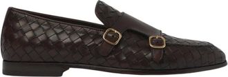 Scarosso Ernesto Donkerbruin Geweven - Heren - Loafers - Bruin - 42 1/2 EU - Leer - Schoenen